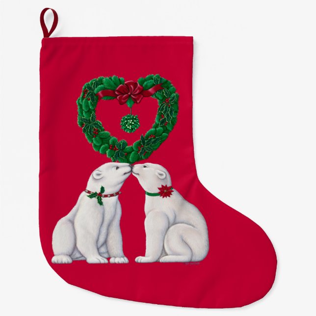 Polar Bear Kiss Stocking (Front)
