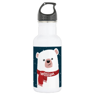 Polar Bear l Christmas l Holiday Personalized 532 Ml Water Bottle