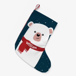 Polar Bear l Holiday & New Year's l Customizable Small Christmas Stocking