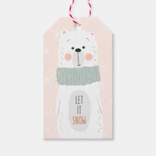 Polar bear - Let it snow - Cute Christmas Gift Tag