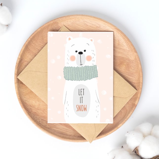 Polar bear - Let it snow - Fun Christmas Postcard (Creator Uploaded)