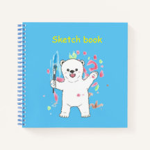 Polar bear little Artist Square Art Sketch book