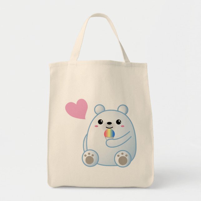 Polar Bear Love Tote Bag (Front)