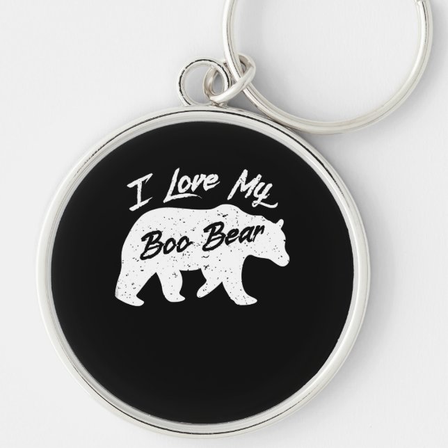 Polar Bear Lover | I Love Mom My Boo Bear Keychain (Front)