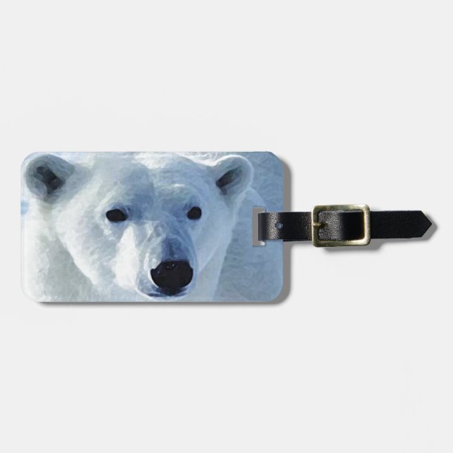 Polar Bear Luggage Tag (Front Horizontal)