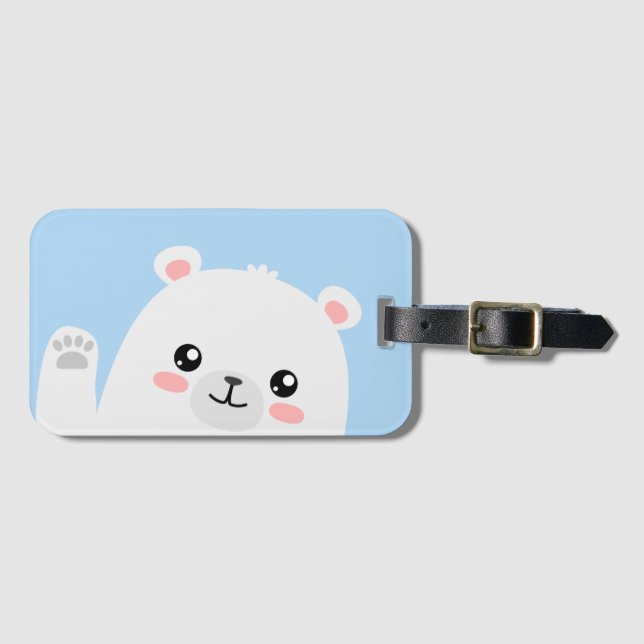 Polar Bear Luggage Tag (Front Horizontal)