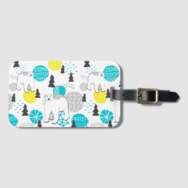 Polar bear luggage tag (Front Horizontal)