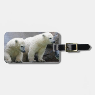 Polar Bear Luggage Tag w/ leather strap