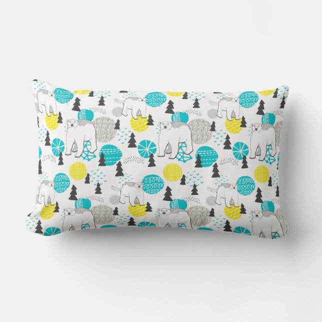 Polar bear lumbar pillow (Front)
