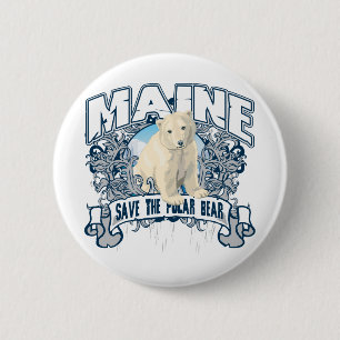 Polar Bear Maine 2 Inch Round Button