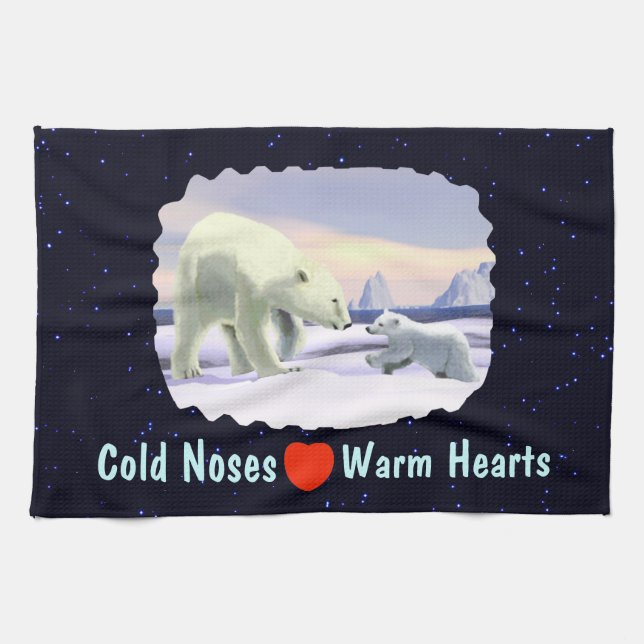 Polar Bear - Mama Nose Best Kitchen Towel (Horizontal)