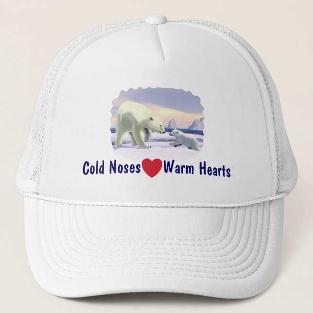 Polar Bear - Mama Nose Best Trucker Hat (Front)