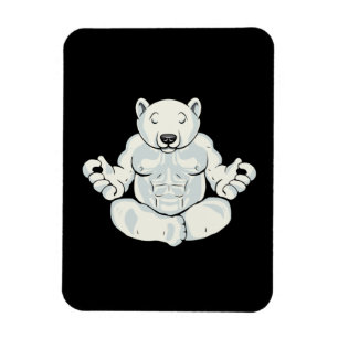 Polar Bear Meditation Gift Yoga Lover Women Yoga Magnet