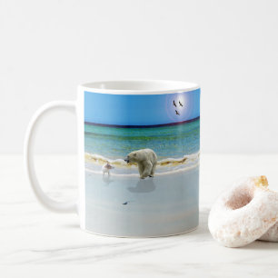 Polar Bear Meets Jack Russell, Coffee Mug