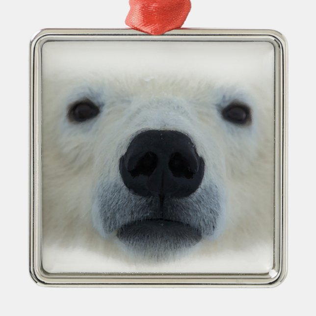 Polar Bear Metal Ornament (Front)