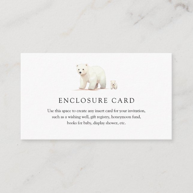 Polar Bear Mom and Cub Enclosure Card (Front)