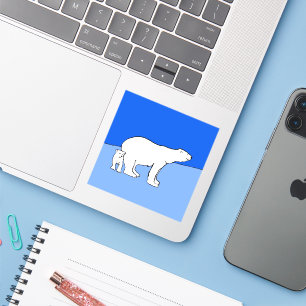 Polar Bear Mom and Cub Painting - Wildlife Art