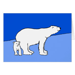 Polar Bear Mom and Cub Painting - Wildlife Art