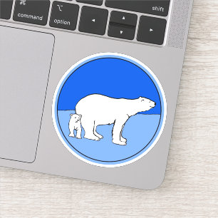 Polar Bear Mom and Cub Painting - Wildlife Art