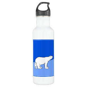 Polar Bear Mom and Cub Painting - Wildlife Art 710 Ml Water Bottle
