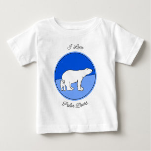 Polar Bear Mom and Cub Painting - Wildlife Art Baby T-Shirt