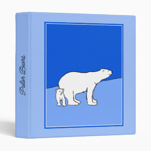 Polar Bear Mom and Cub Painting - Wildlife Art Binder