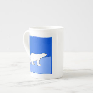Polar Bear Mom and Cub Painting - Wildlife Art Bone China Mug