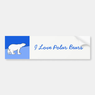Polar Bear Mom and Cub Painting - Wildlife Art Bumper Sticker