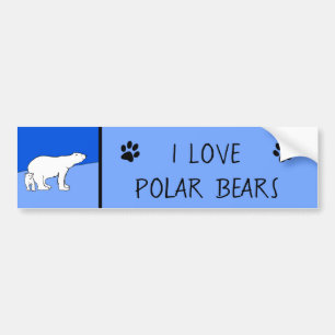 Polar Bear Mom and Cub Painting - Wildlife Art Bumper Sticker