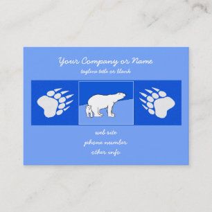 Polar Bear Mom and Cub Painting - Wildlife Art Calling Card