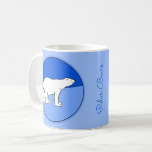 Polar Bear Mom and Cub Painting - Wildlife Art Coffee Mug