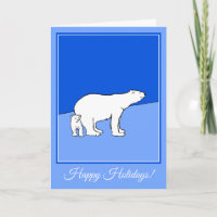 Polar Bear Mom and Cub Painting - Wildlife Art