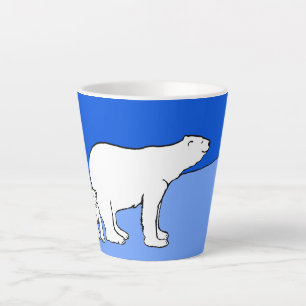 Polar Bear Mom and Cub Painting - Wildlife Art Latte Mug