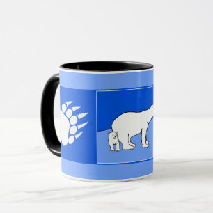 Polar Bear Mom and Cub Painting - Wildlife Art Mug