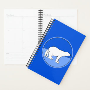 Polar Bear Mom and Cub Painting - Wildlife Art Planner
