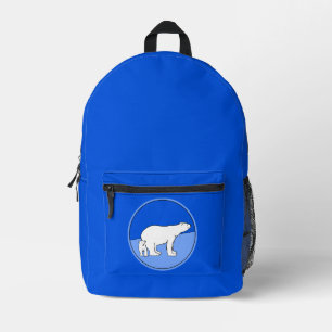 Polar Bear Mom and Cub Painting - Wildlife Art Printed Backpack