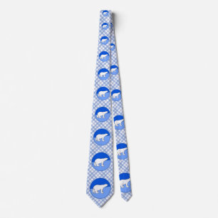 Polar Bear Mom and Cub Painting - Wildlife Art Tie