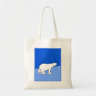 Polar Bear Mom and Cub Painting - Wildlife Art Tote Bag