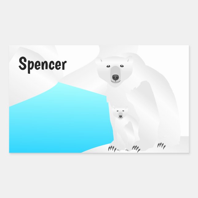 Polar Bear Mom and Cub Sticker (Front)