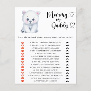 Polar bear - mommy or daddy baby shower game