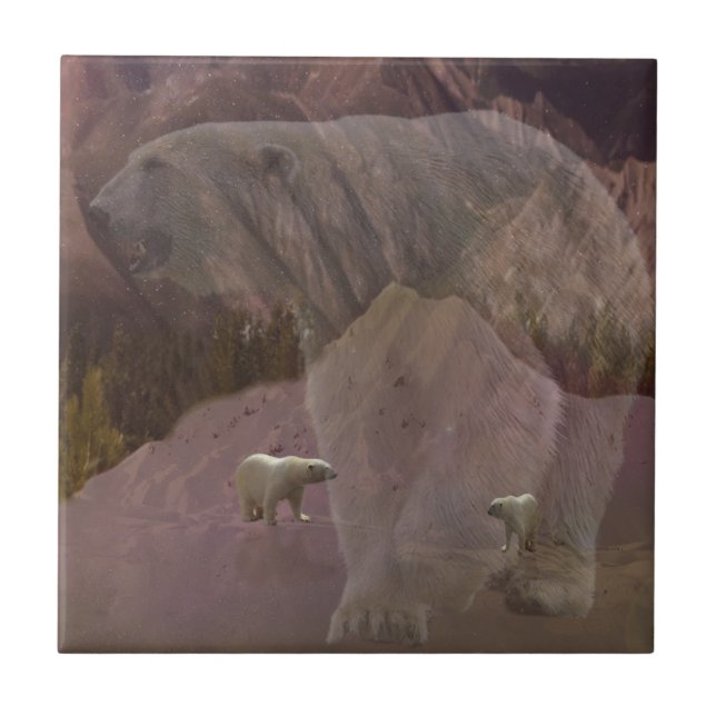 Polar Bear Mountain, Ceramic Tile (Front)