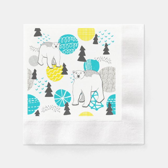 Polar bear napkin (Front)