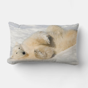 Polar Bear near Hudson Bay Lumbar Pillow