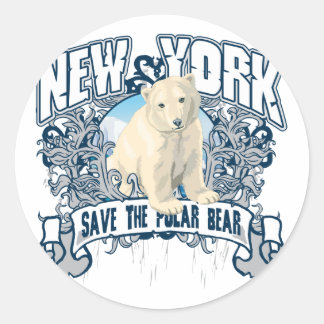 Polar Bear New York Classic Round Sticker