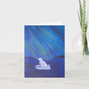 Polar Bear & Northern Lights Card