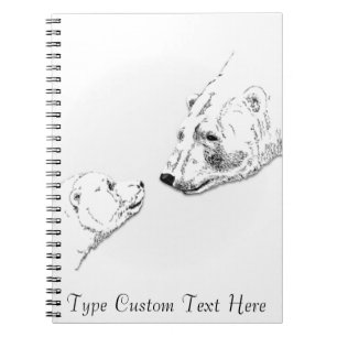 Polar Bear Notebook Personalized Bear Art Notebook