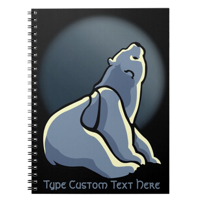 Polar Bear Notebook Personalized Bear Art Notebook (Front)