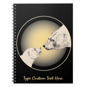 Polar Bear Notebook Personalized Bear Art Notebook