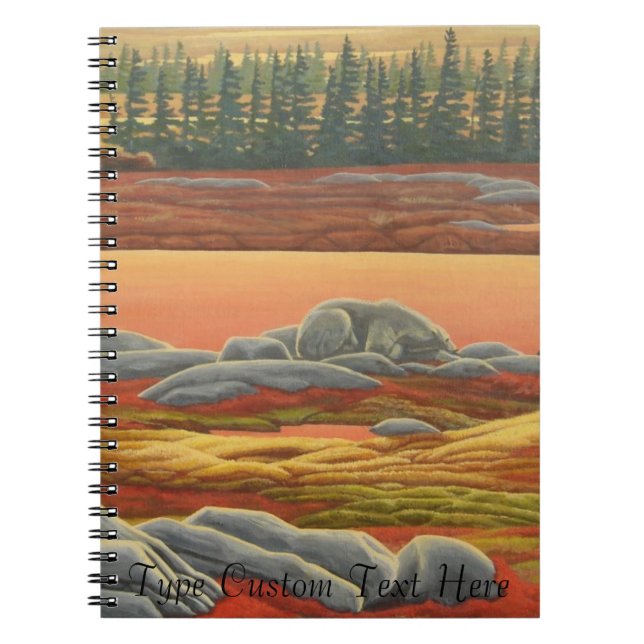 Polar Bear Notebook Personalized Bear Art Notebook (Front)
