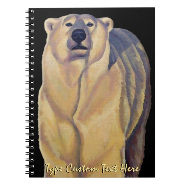 Polar Bear Notebook Personalized Bear Art Notebook (Front)